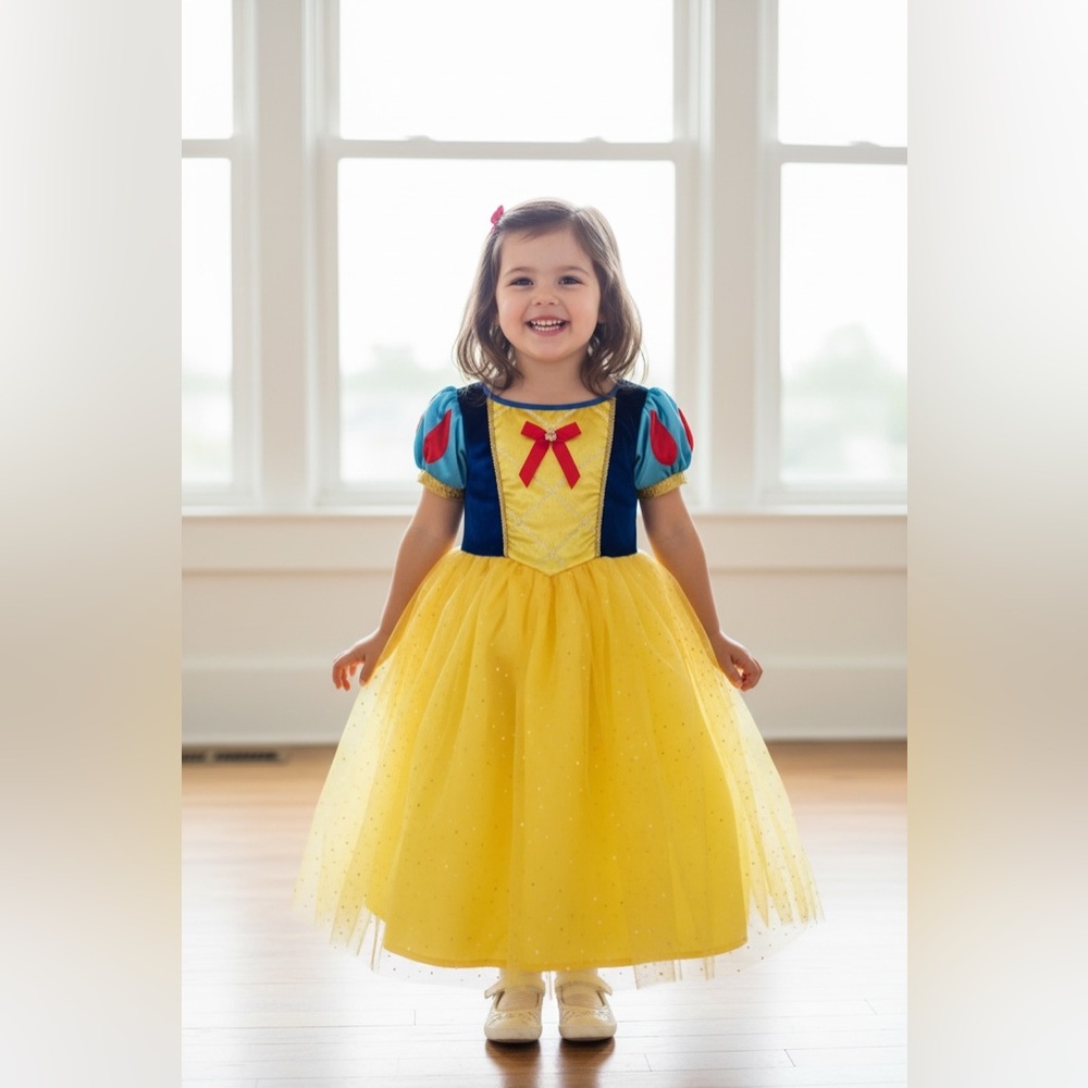 Vibrant Fairy Tale Dress - Blue, Yellow, and Red